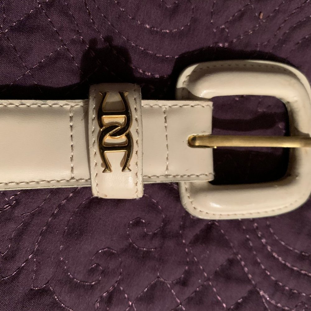 Etienne Aigner Cream Belt 34" x 1"